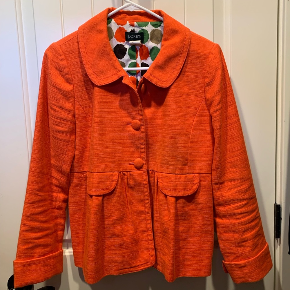 J.Crew, orange suit jacket, size 6